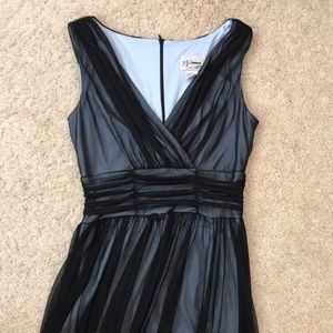 v-neck fit and flare dress